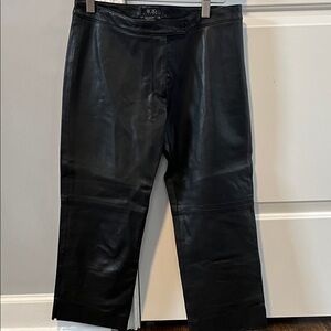 Vintage BCBGMaxAzria Women’s Black Leather Capris